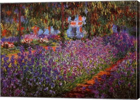 Framed Artist&#39;s Garden at Giverny, c.1900 Print