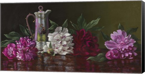 Framed Peonies and Tea Print