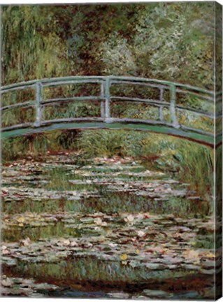 Framed Waterlily Pond, Japanese Bridge Print