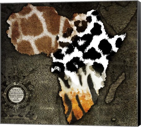 Framed Animal Map Of Africa Print