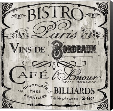 Framed Paris Bistro III Print