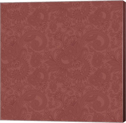 Framed Damask Red Print