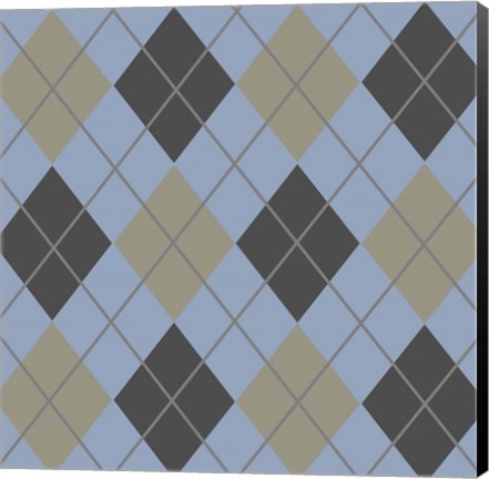 Framed Checker Blue Print