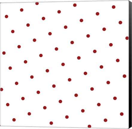 Framed Red Polka Dots on White Print