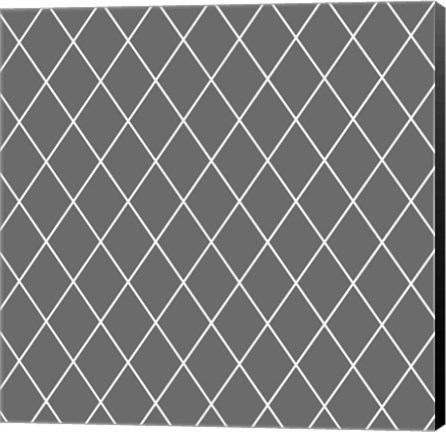 Framed Grey &amp; White Pattern Print