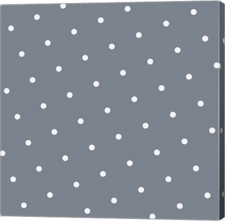 Framed White Polka Dots on Grey Print