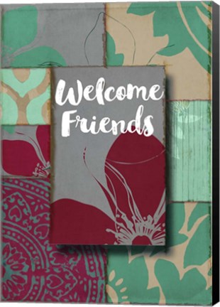 Framed Elegant Welcome Flag Print