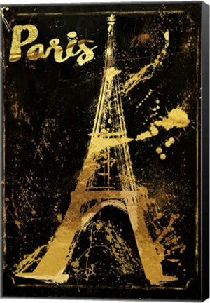 Framed Gold Eiffel Print