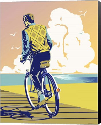 Framed Beach Bike Print