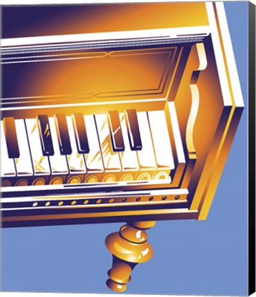 Framed Old Piano Print