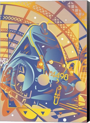 Framed Train In Station Print