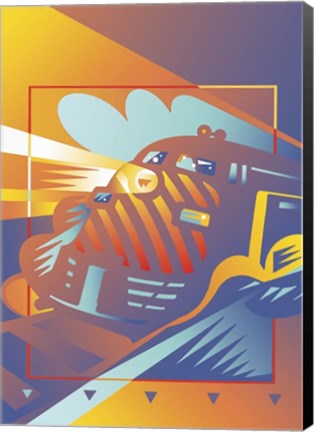 Framed Train West Print