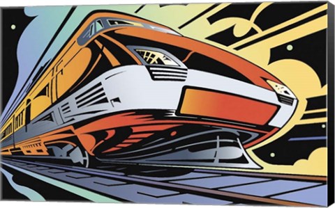 Framed Train-High Speed Print