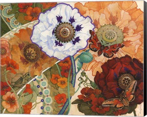 Framed Floral Tapestry Print