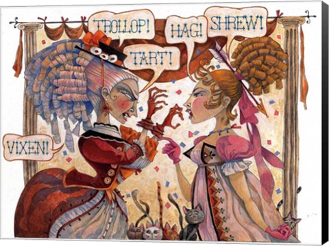 Framed Cat Fight Print