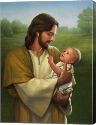 Framed Jesus And Baby Print