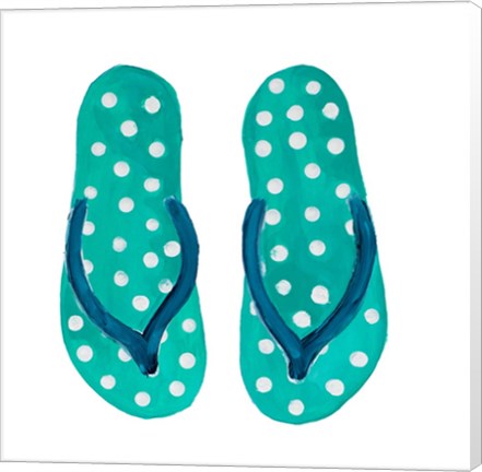 Framed Polka Dot Flip Flops I Print