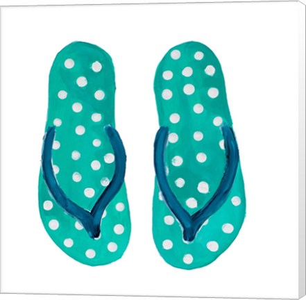 Framed Polka Dot Flip Flops I Print