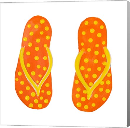 Framed Polka Dot Flip Flops III Print