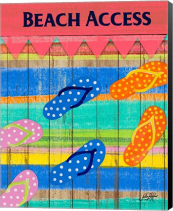 Framed Colorful Beach Access Print