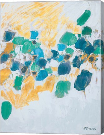 Framed Gold &amp; Teal Internodes Print