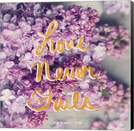 Framed Love Never Fails Print