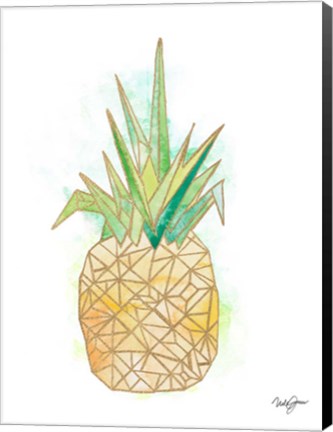 Framed Watercolor Origami Pineapple Print