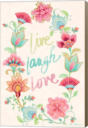 Framed Live Laugh Love Wreath Print