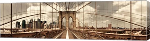 Framed Brooklyn Bridge (sepia) Print