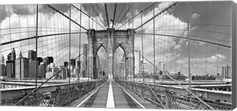 Framed Brooklyn Bridge BW Print