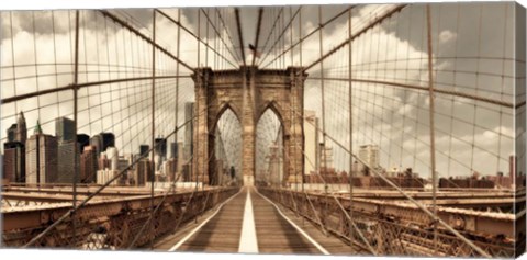 Framed Brooklyn Bridge (sepia) Print