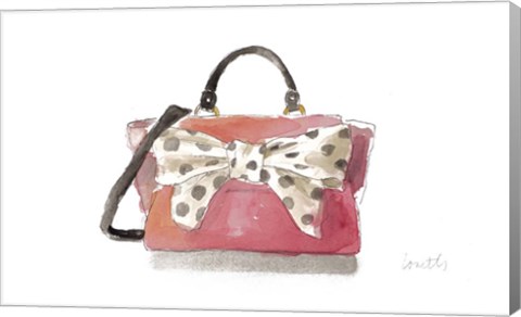 Framed Watercolor Bow Satchel I Print