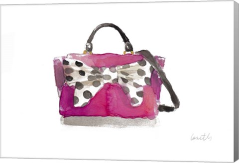 Framed Watercolor Bow Satchel II Print