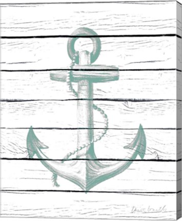 Framed Anchor on Wood Print