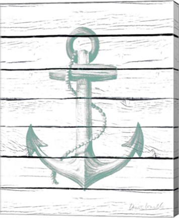 Framed Anchor on Wood Print