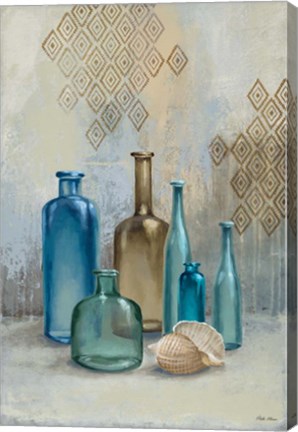 Framed Glass Bottles II Print