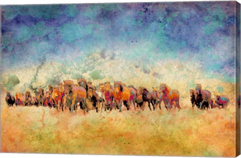 Framed Horse Herd Print