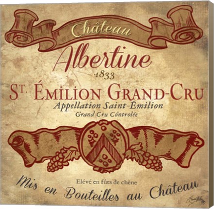 Framed Wine Label IV Print