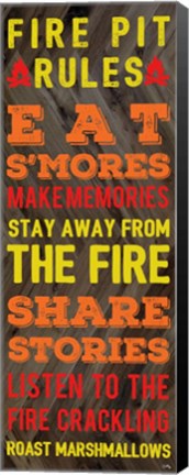 Framed Fire Pit Rules Print