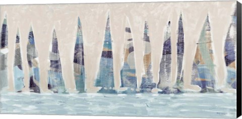 Framed Dozen Muted Boats Panel Print