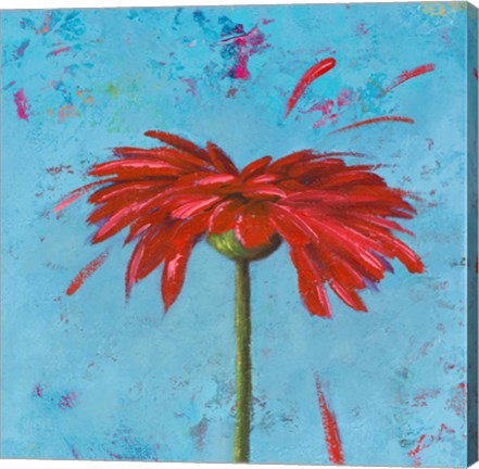 Framed Blue Tiny Flower Square II Print