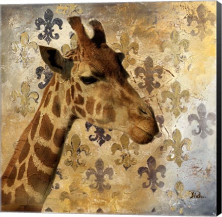 Framed Golden Safari III (Giraffe) Print