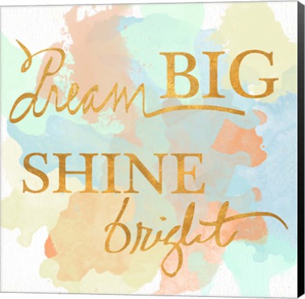 Framed Dream Big &amp; Work Hard Watercolor I Print