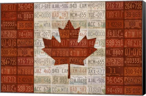 Framed Canada License Plate Flag Print