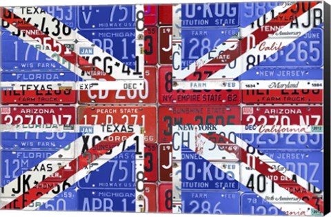 Framed Uk Flag License Plate Print