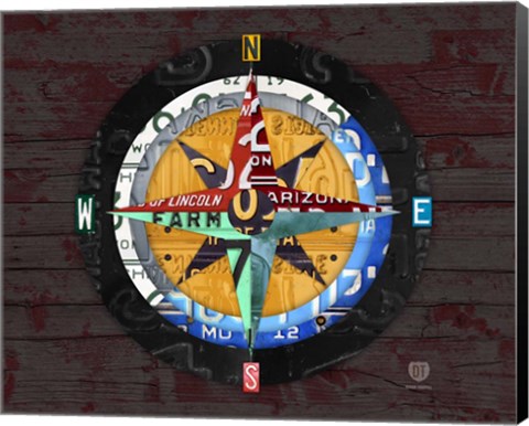 Framed Compass Print