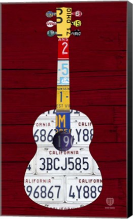 Framed Guitar 1 Print