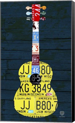 Framed Guitar 2 Print