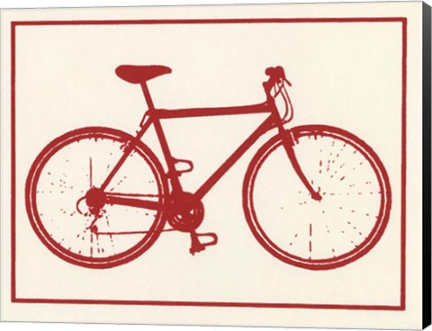Framed Red Bicycle Print