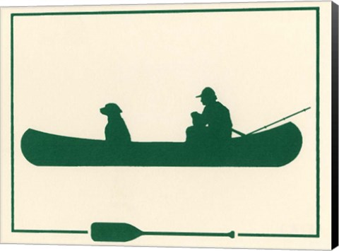 Framed Green Canoe Print